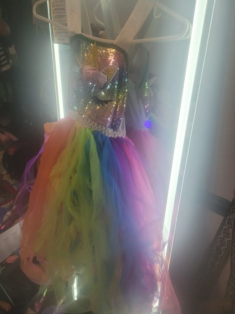 Unicorn Rainbow Girl Dress 4t