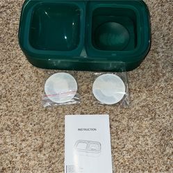 ZZWRFM Food and Water pet Bowl, No-Spill Pet Water Bowl ，Suitable for Dogs, Cats, Small and Medium-Sized Dog dark green