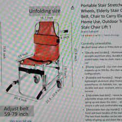 Portable Stair Stretcher Chair, Elderly Stair Chair