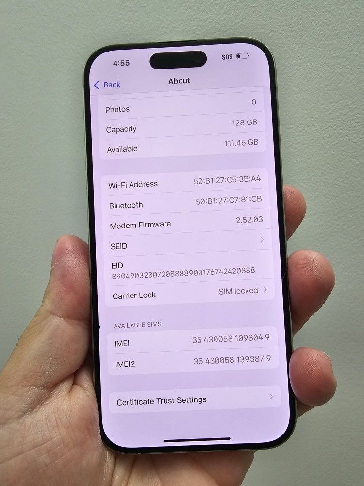 Apple Iphone 15 PRO 128GB Tmobile