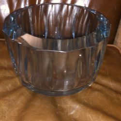 Etched signed crystal bowl 7 x 4