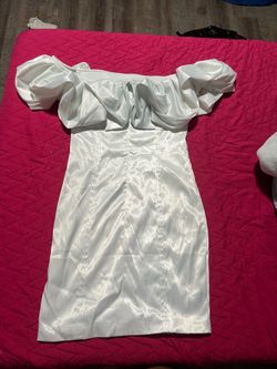 Silk short white dress