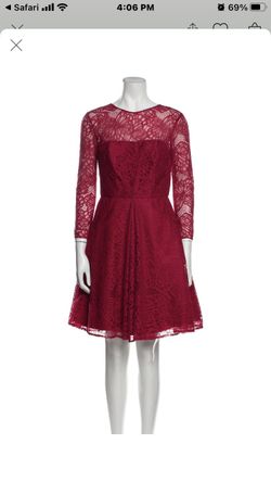 ML Monique Lhuillier Lace Pattern Mini Dress 