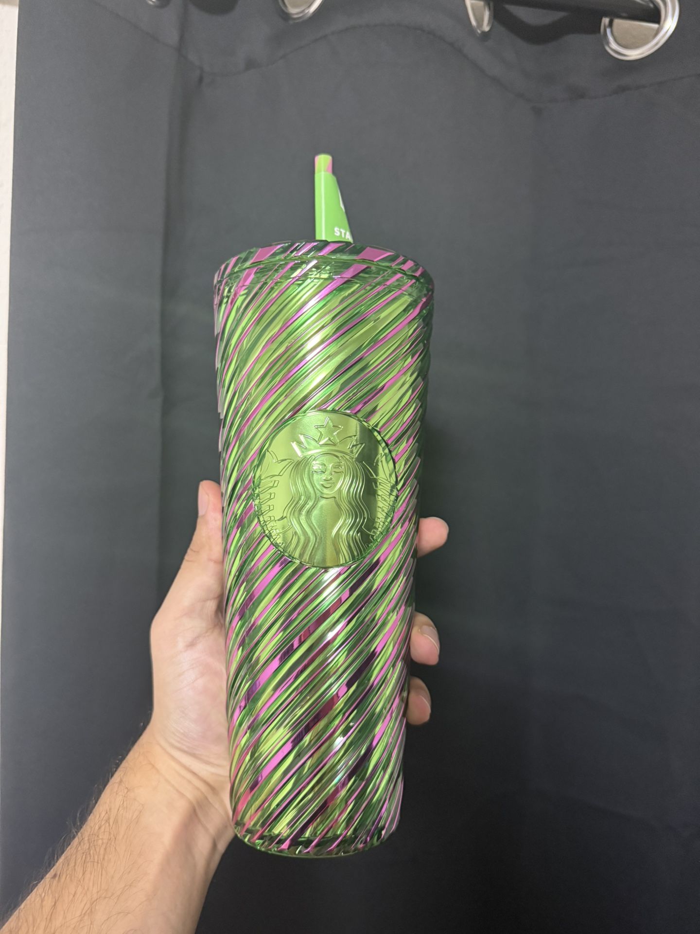 Starbucks Wicked 24oz. Cold Cup Pink and Green Swirl Tumbler  New Release!