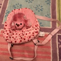 Mini backpack with plush puppy