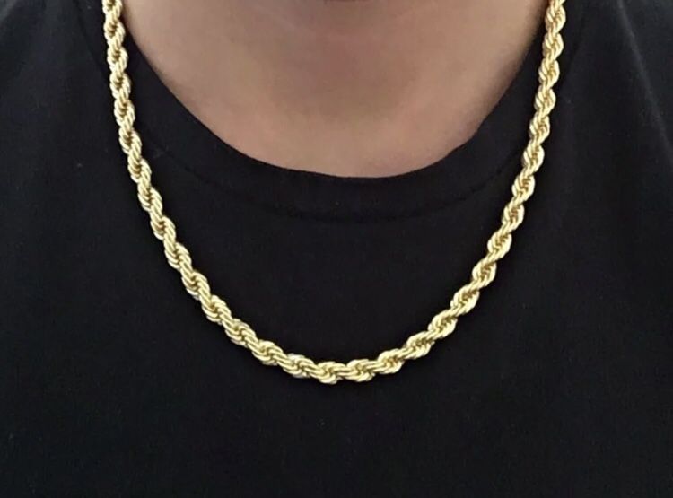 Gold Chain Rope Chain 20in 6mm 