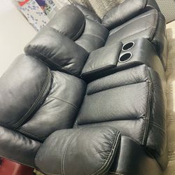 78“ Length Leather Couch 
