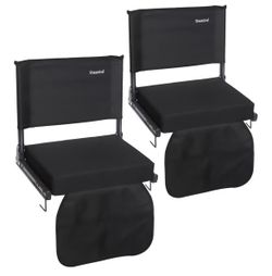 Sheenive Stadium Seating for Bleachers, with Backrest Cushion, Back Support, Shoulder Strap and Cup Holder