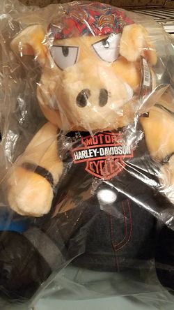 Harley stuffed pig 12 inches. New