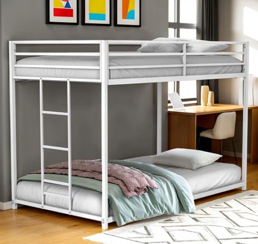 Brand New White Metal Twin Size Bunk Bed