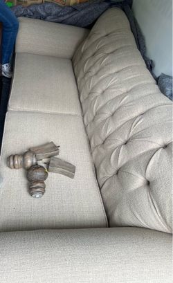 Free Beautiful Beige Tufted Couch