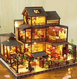 DIY Japanese Yaquan Courtyard with music 🎶 box and lights