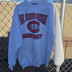 Vintage St. Cloud State University Huskies Seal Crewneck Sweatshirt Sweater Size Xl
