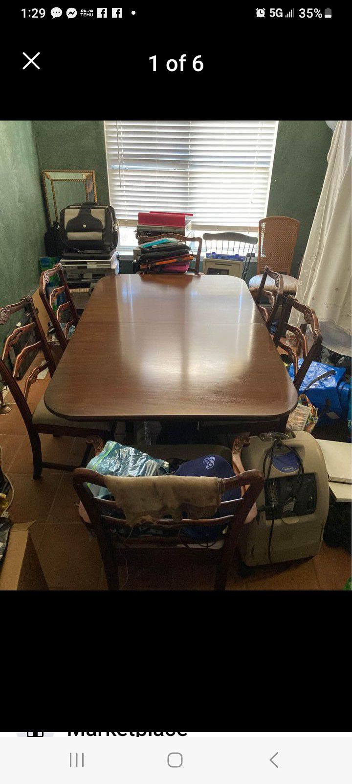 Walnut Dining Table & 6 Chairs-REDUCED