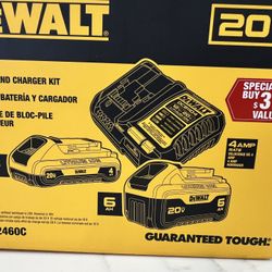 20V MAX Lithium-Ion 6.0Ah and 4.0Ah Battery and Charger Starter 