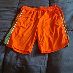Miami Orange Athletic Shorts. Men's Medium