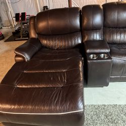 Power Reclining Faux Leather Sectional 