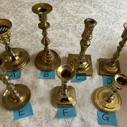 Vintage Brass Candle Holders