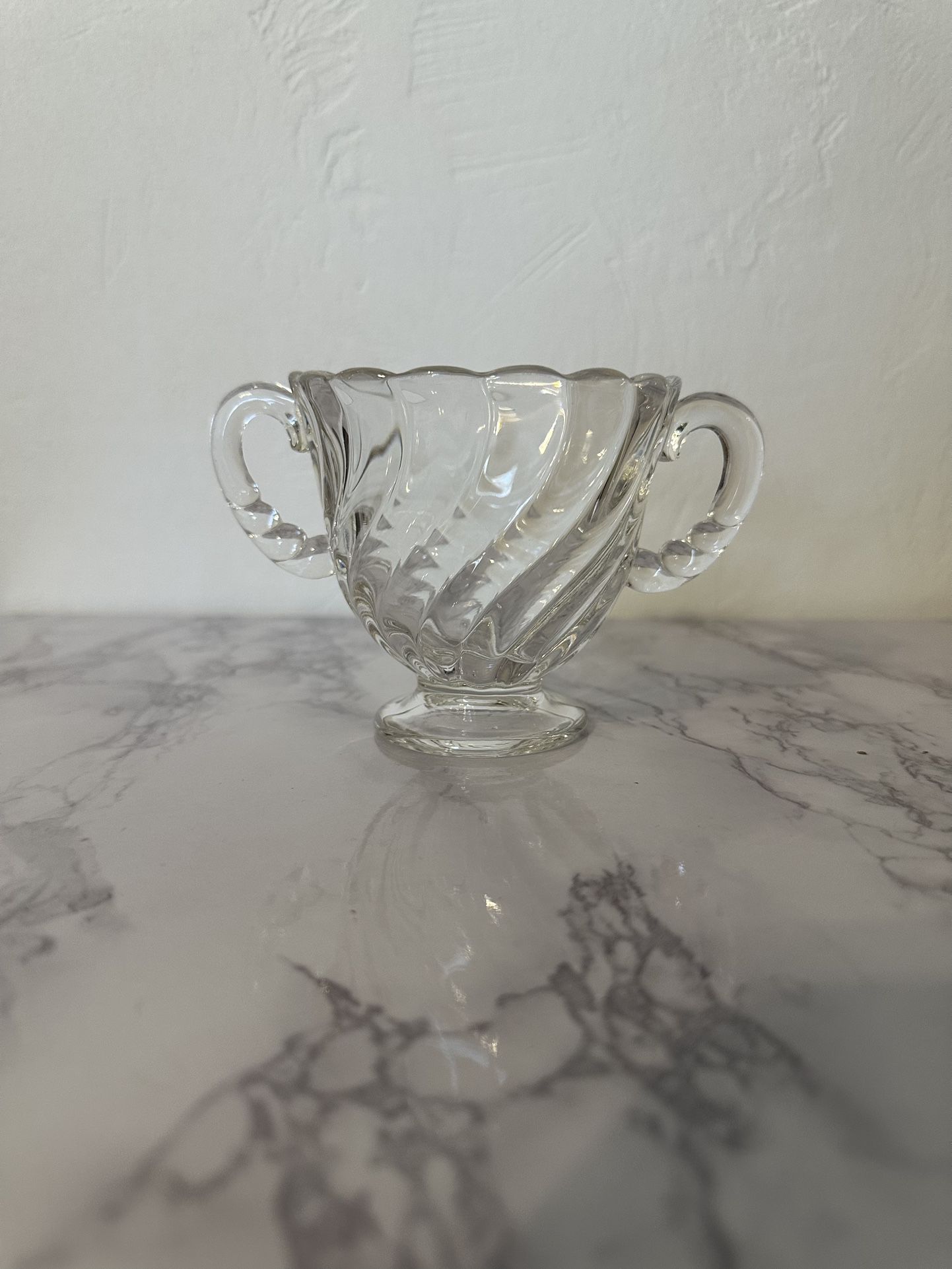 Vintage Fostoria Colony Pattern Clear Glass Sugar Bowl 