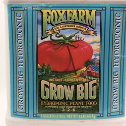 FoxFarm Grow Big Hydroponic Plant Food – 1 Gallon (3-2-6) | Brand New, Sealed
