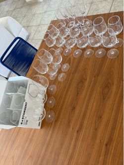 36 Mixed Wine & Champagne Glasses – White, Red & Flutes