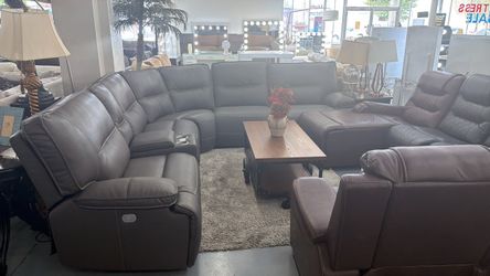 Leather sectional recliner same day delivery