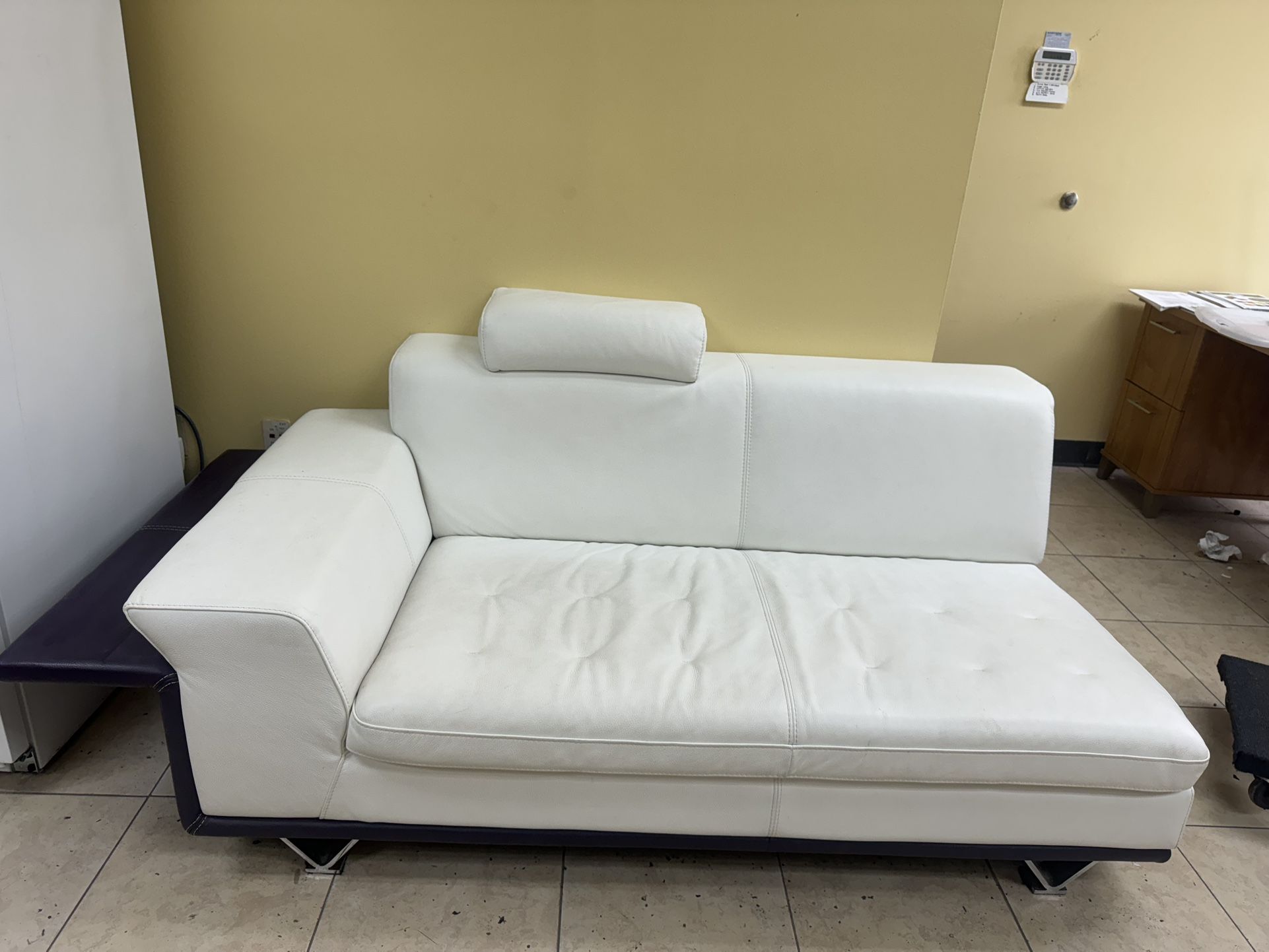 Scan Design White Leather Couch