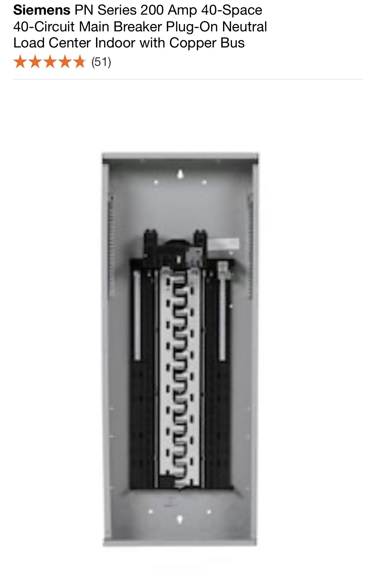 Siemens PN Series 200 Amp 40-Space Main Breaker