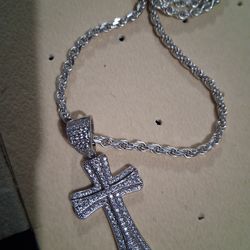 Chain 22 " sterling silver  moissanite