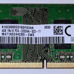 SAMSUNG4GB 1Rx16 PC4-3200AA-SCO-11