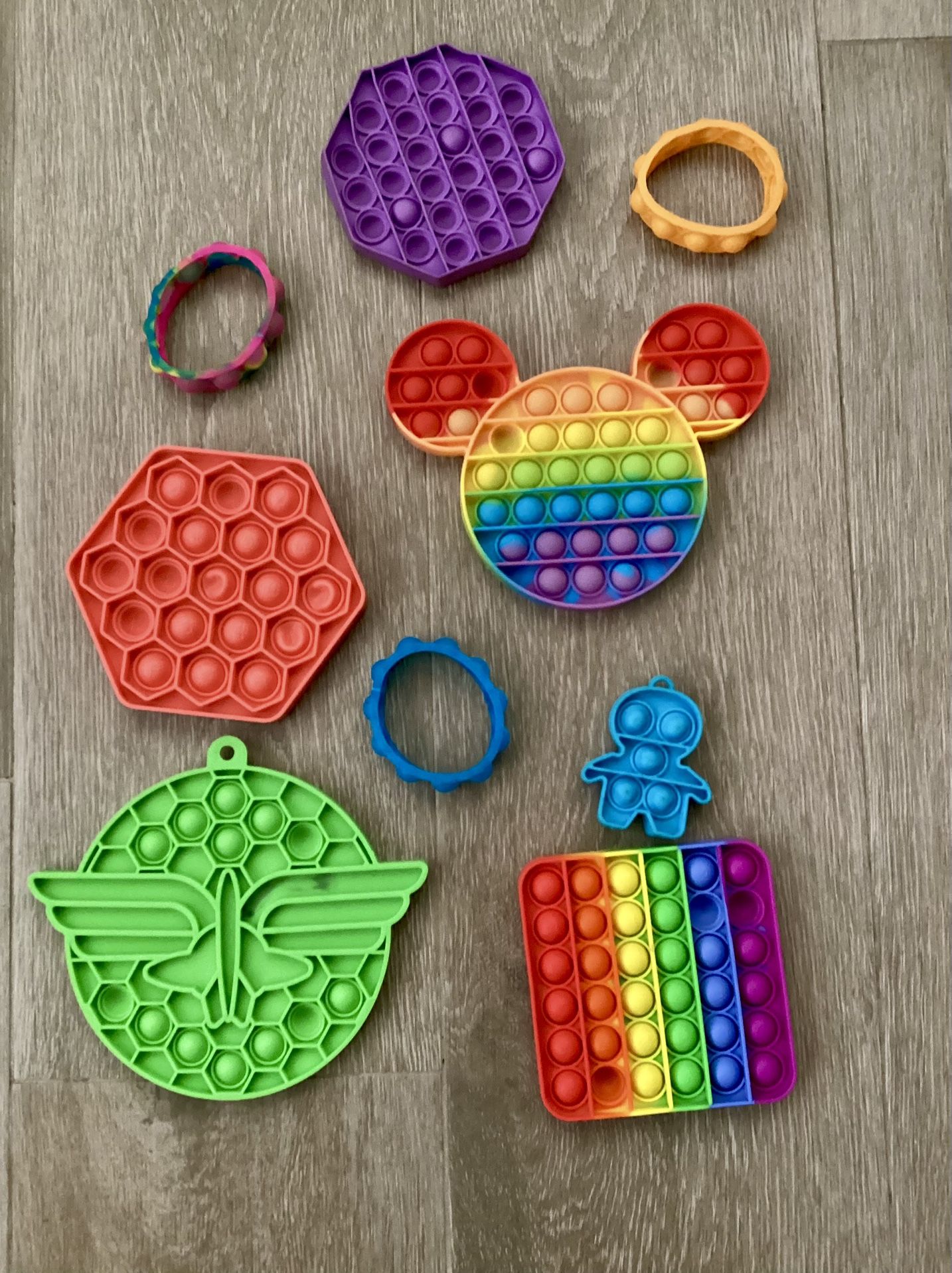 Chuckle & Roar Push Pop Fidget Toy Mickey Mouse Bracelets Disney Pixar Buzz Lightyear 