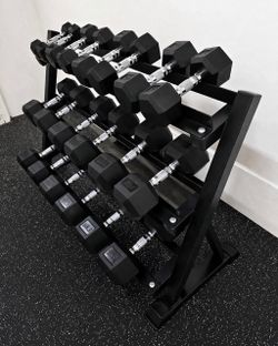 Brand New CAP Branded Hex Rubber Dumbbells- 5-50lbs - price is firm