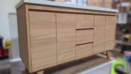 Huge Sale! Coventry 60 in. Double Sink Teak Wood Bathroom Vanity with Marble Top and Sink