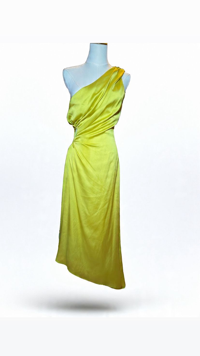 gianni bini dress green Gianni Bini Vanessa Satin V-Neck Sleeveless Mini Slip Dress, Womens, 12, Green