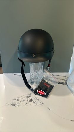 New HCI Matte Black Half Helmet Size S