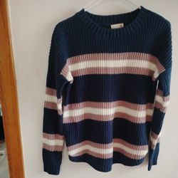 Women's So sweater, navy/pink SZ Small 