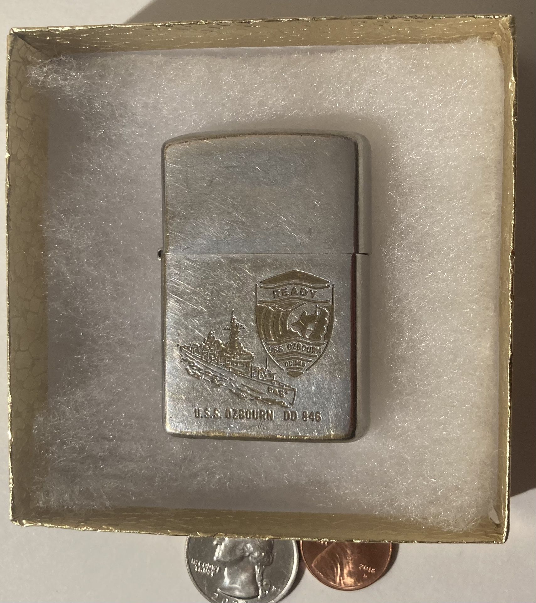 Vintage Zippo USS Ozbourne DD-846 Destroyer Ship Navy