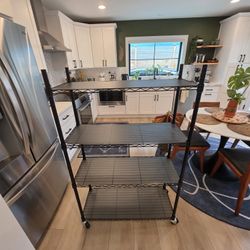 Black 4 Shelf Metal Bakers Rack