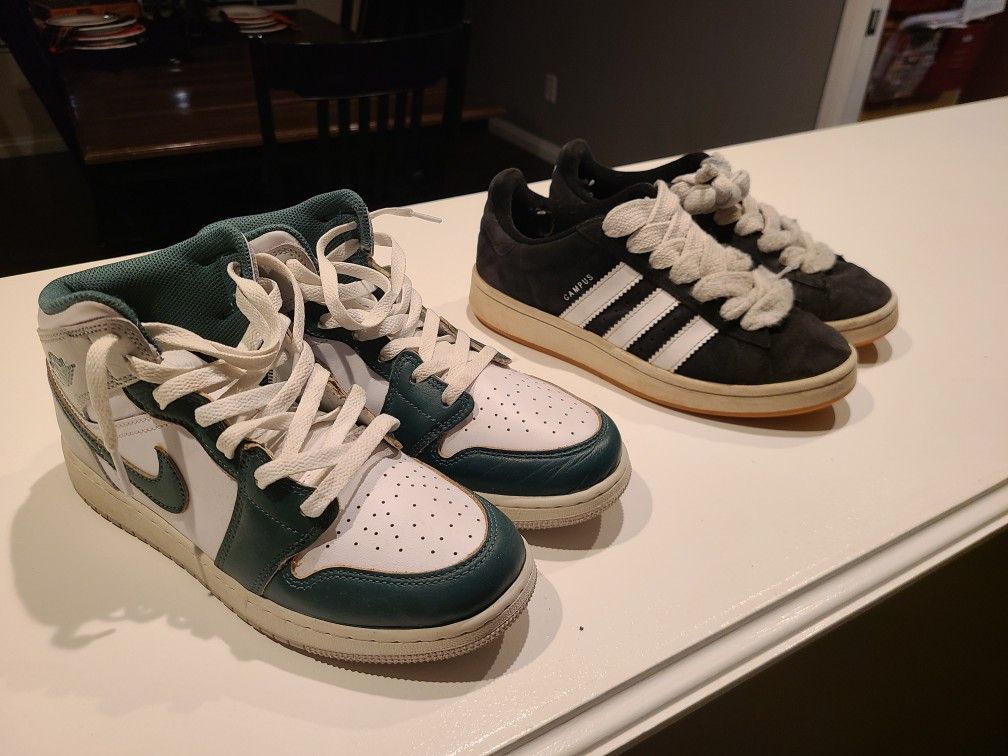 Air Jordan 1S & Adidas CAMPUS Size 6.5