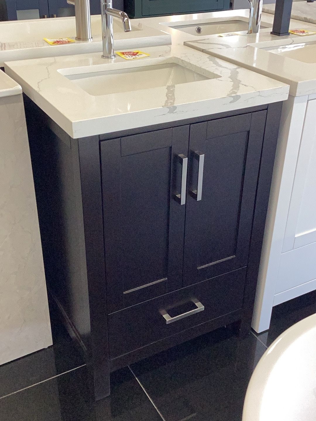 24” Bathroom Vanity Solid Wood With Quartz Top Fully Assembled