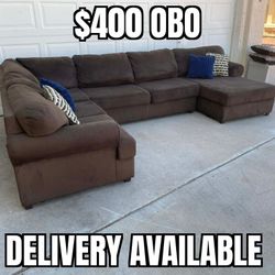 Beautiful Brown 3-piece Sectional $400 OBO