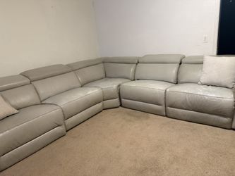 Leather Power Reclining Sectional Couch