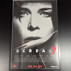 Scream 7 Cinemark Opening Night Movie Poster 11x7” w/ Frame (2026)
