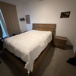 Queen bed frame and night stands