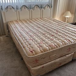 Cal King Bed Mattress And Box Spring And Headboard 
