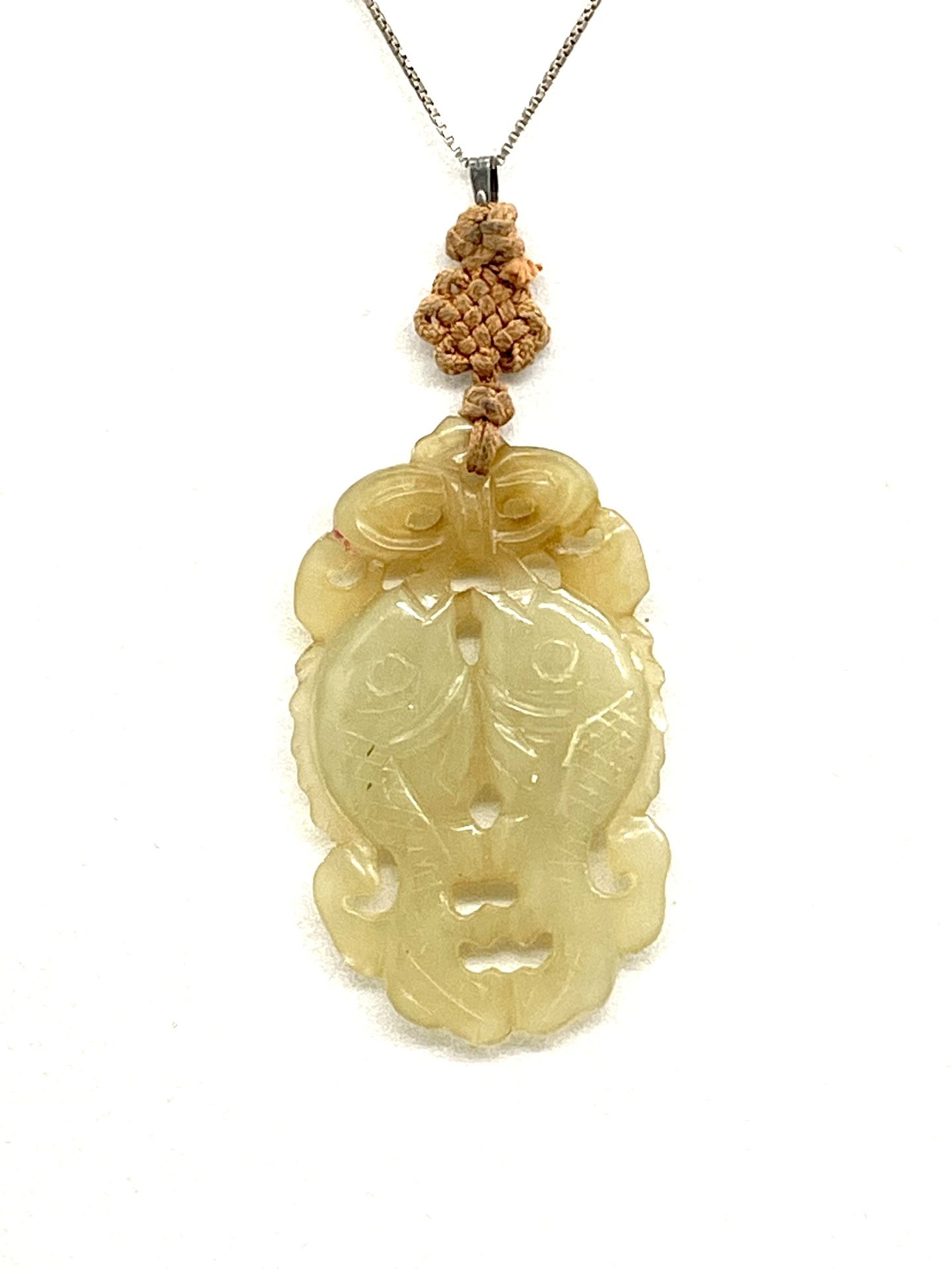 Very Vintage Jadeite Carved Pendant