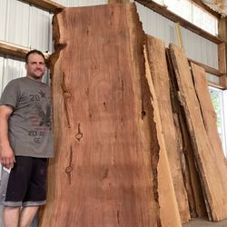 Big Redwood Slab!! 40” X 90” Live Edge Plank For Dining Table Or Conference Table