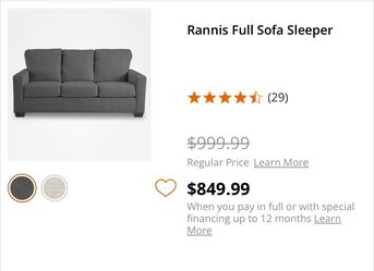 Ashley Furniture Sleeper Sofa / Pull-Out Couch – Charcoal Gray