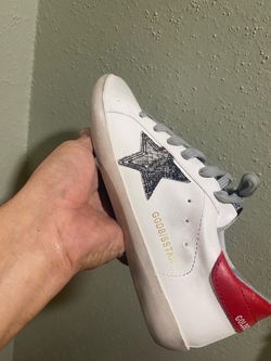 Golden Goose White Sneakers with Red Accents Size 41