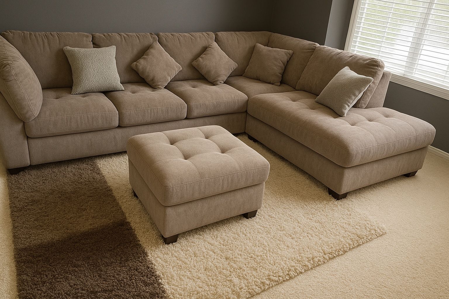 Plush DELIVERY 🚚 L-Shaped Sectional With Ottoman